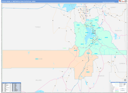 Provo-Orem Metro Area Wall Map Color Cast Style 2024